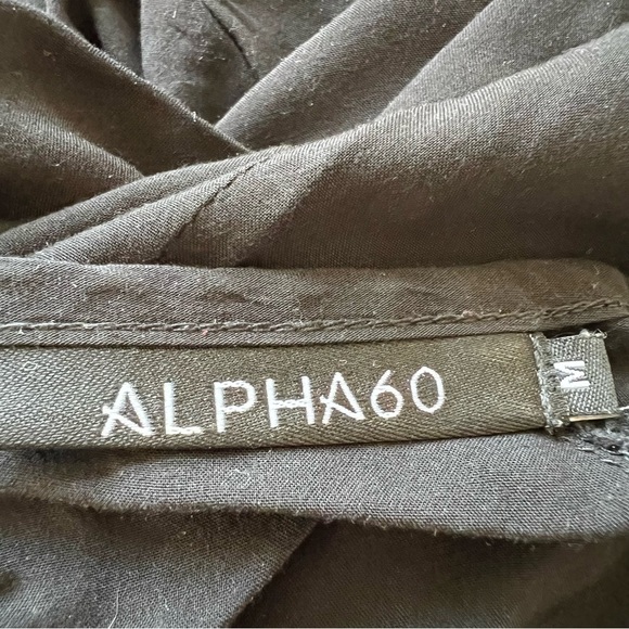 Alpha60 rayon oversized long sleeve black dress 26248 - Picture 7 of 8